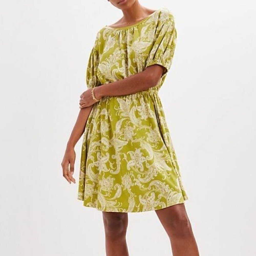 Anthropologie Mini Dress, Size M, Green base, NWT